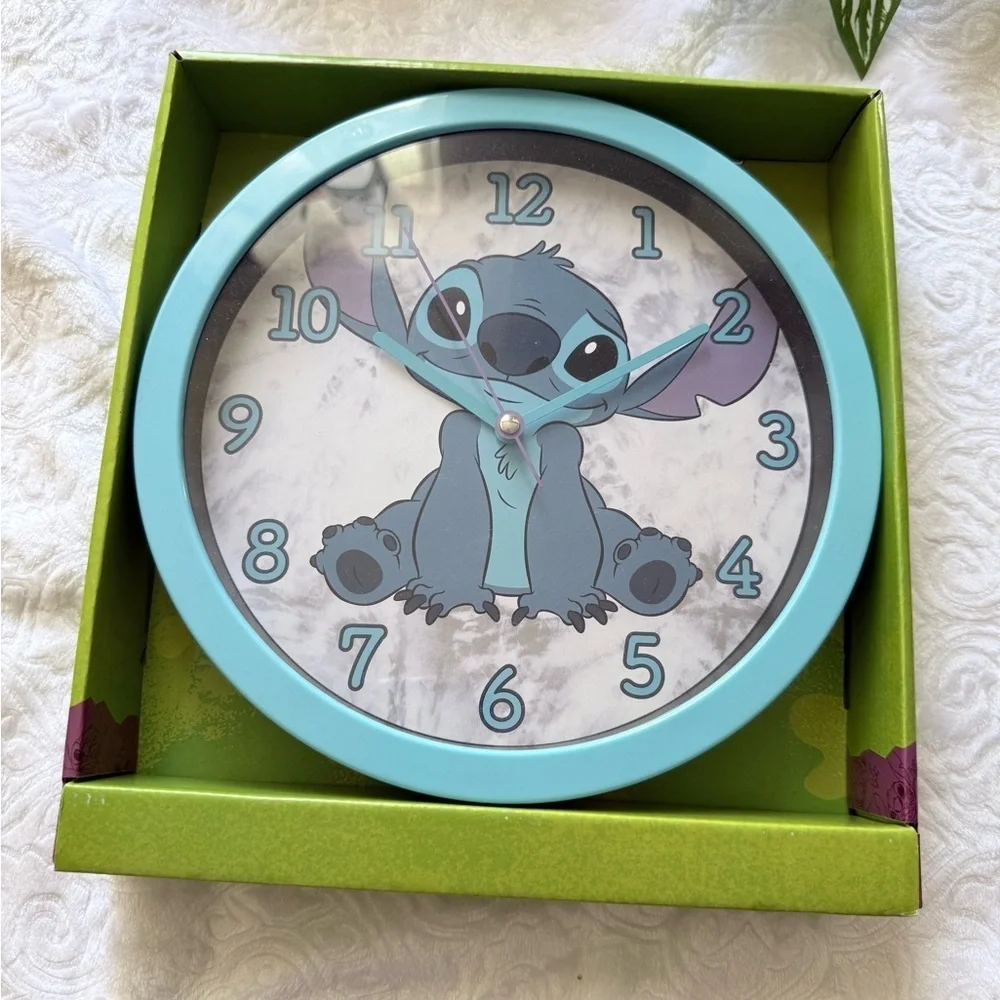 Disney Stitch Analog Wall Clock Blue 10” NIB